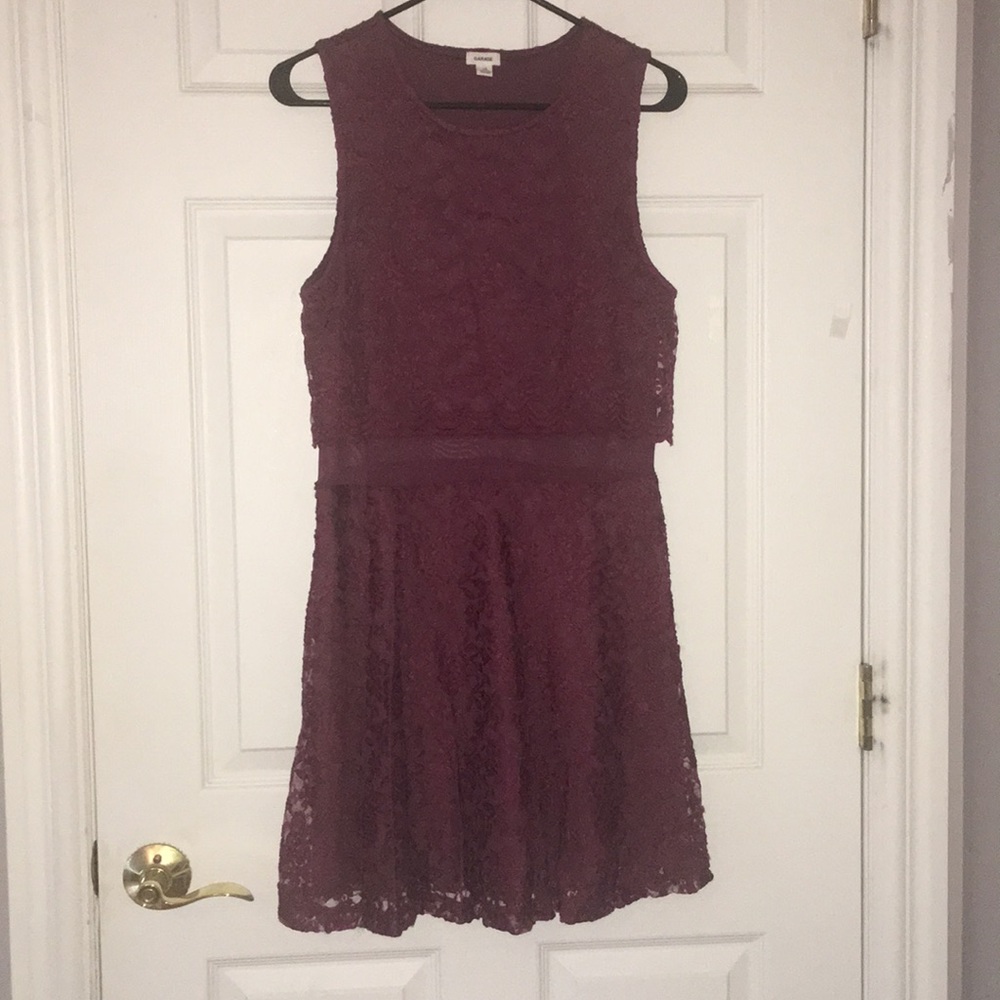 Wine color lace dress